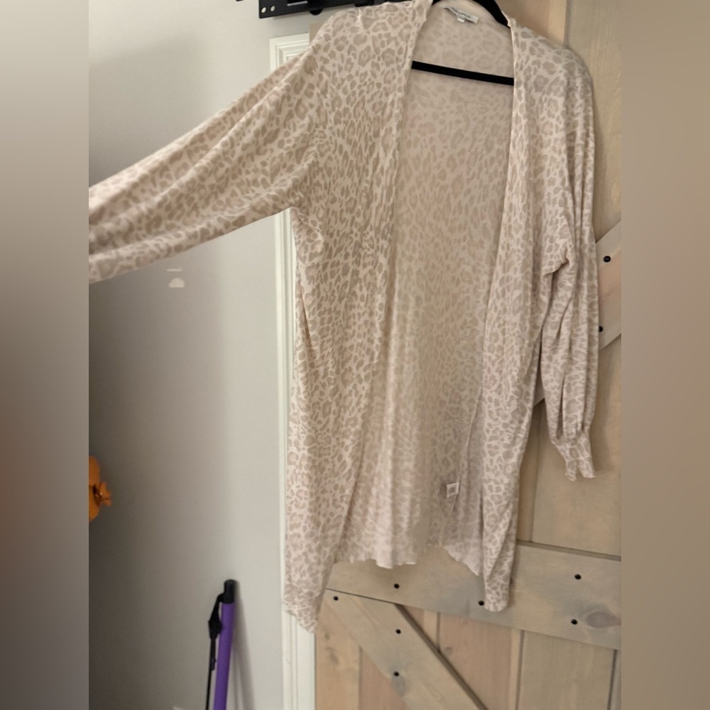 Olivaceous Pink and Tan Leopard Kimono Cardigan